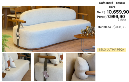 Sofá Iberê boucle claro